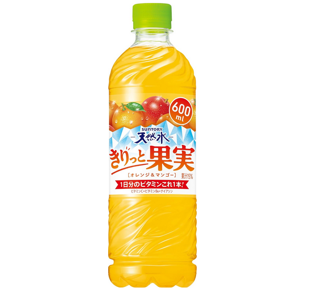 天然水 きりっと果実 オレンジ&マンゴー 600ml×24本 